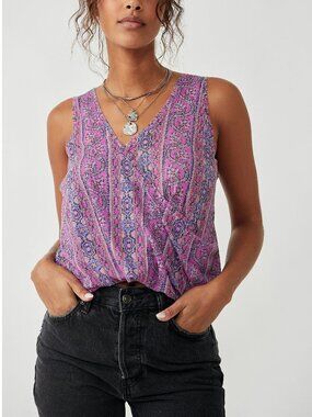 FREE PEOPLE Printed Your Twisted Tee / Summer Bloom Combo